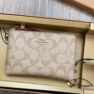 Coach Tan Signature Wristlet